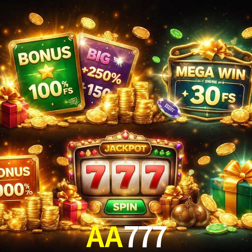 Tipos de bonos AA777 incluyendo recompensas de bienvenida y promociones continuas